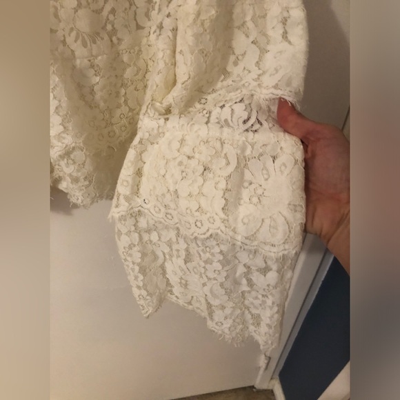 Robert Rodriguez Ivory Lace Tie-Neck Long Bell Sleeve Boho off White Blouse xs - Picture 4 of 11